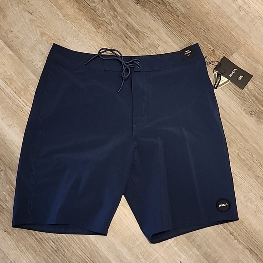 RVCA Dobby stretch 19 inch board shorts navy blue size 32